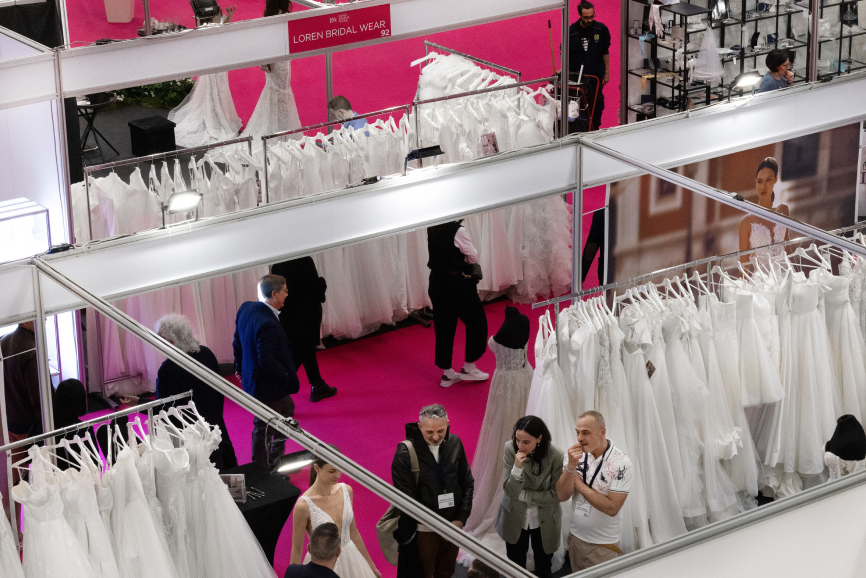 Top view of the stands at Rome Bridal Week